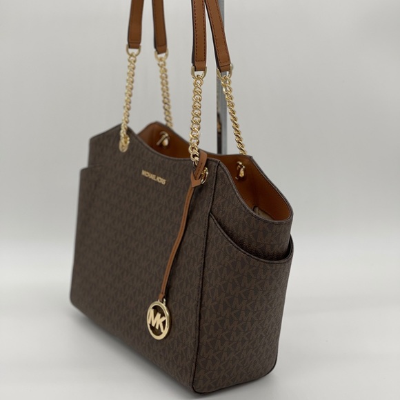 Michael Kors Chain Shoulder Bag Brown - Picture 12 of 13